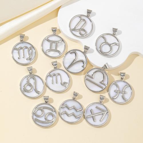 Zinc Alloy Pendant, with Shell, plated, DIY 