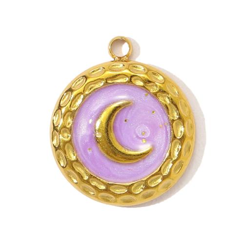 Pendentifs en acier inoxydable émail, Acier inoxydable 304, Placage de couleur d'or, DIY, plus de couleurs à choisir Vendu par sac[