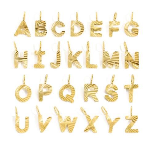 Acier inoxydable 304 Pendentif, Lettre d’alphabet, Placage, DIY & styles différents pour le choix, 10mm, Vendu par PC