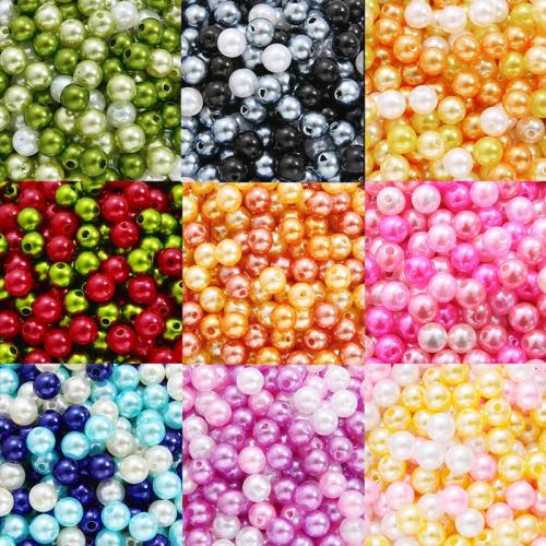 ABS Plastic Pearl Beads, Round, DIY 8mm 