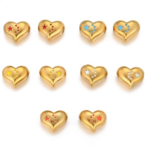 Stainless Steel Beads, 304 Stainless Steel, gold color plated, DIY & enamel 