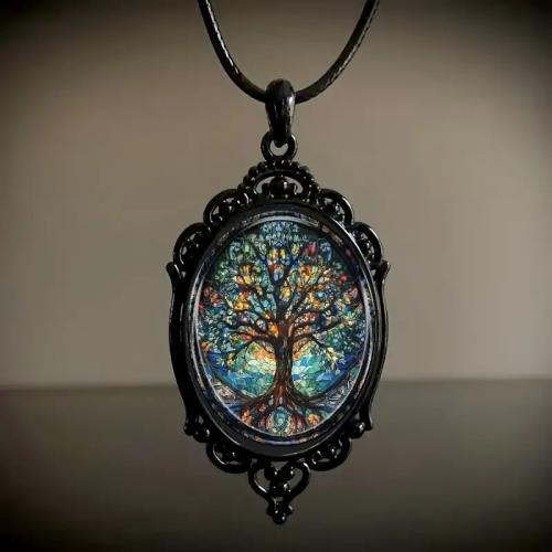 Zinc Alloy Necklace, with Glass, plated, fashion jewelry, mixed colors 