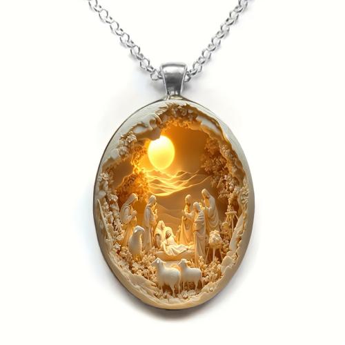 alliage de zinc collier, avec verre, Placage, bijoux de mode, plus de couleurs à choisir, Vendu par PC[