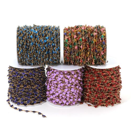 Stainless Steel Ball Chain, 304 Stainless Steel, gold color plated, double-sided enamel & DIY [