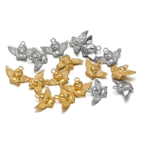 Stainless Steel Angel Pendant, 304 Stainless Steel, Vacuum Ion Plating, DIY 