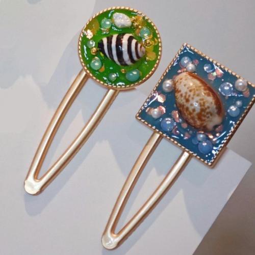 alliage de zinc Clip bec, avec coquille, bijoux de mode & styles différents pour le choix & pour femme & autocollant époxyde, Vendu par PC