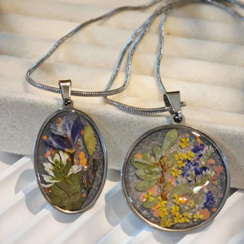 ステンレス ネックレス, とともに ドライフラワー, ファッションジュエリー & 異なるスタイルを選択 & 女性用 & エポキシステッカー, 売り手 パソコン