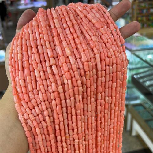Perles en corail naturel, pepite, DIY, rose, beads size 4m-5m*9-10mm Environ 40 cm, Vendu par brin