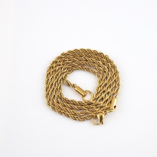 Titanium Steel Necklace Chain, plated, French Rope Chain 