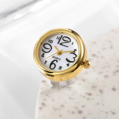 Zinc Alloy Finger Ring Watch, with Glass, Round, plated, Life water resistant & Unisex & adjustable 22mm [