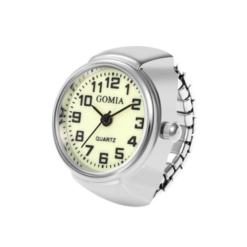 Zinc Alloy Finger Ring Watch, with Glass, plated, Unisex & adjustable US Ring [