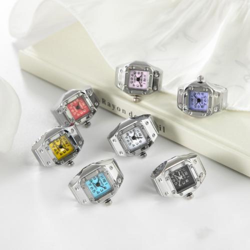 цинковый сплав Часы-кольцо, с Стеклянный & Нержавеющая сталь 304, Другое покрытие, Мужская & разные стили для выбора размер:5-9, продается PC