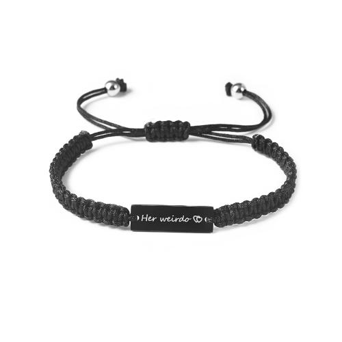 304 Stainless Steel Bracelet, with Nylon Cord, handmade & for couple 
