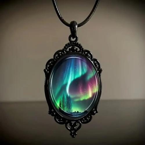 Collier en verre en alliage de zinc, avec verre, Placage, bijoux de mode, plus de couleurs à choisir, protéger l'environnement, sans nickel, plomb et cadmium, Vendu par PC[
