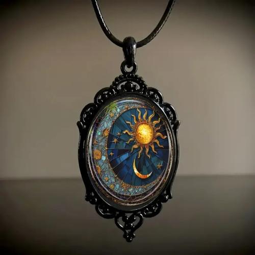 Collier en verre en alliage de zinc, avec verre, Placage, bijoux de mode, plus de couleurs à choisir, protéger l'environnement, sans nickel, plomb et cadmium, Vendu par PC[