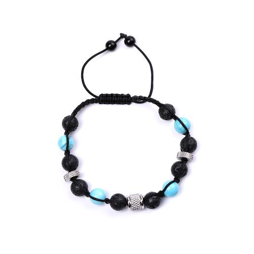 pierre gemme bracelet, avec Cordon de noeud & Acier inoxydable 304, fait à la main, bijoux de mode & unisexe & styles différents pour le choix, Vendu par PC