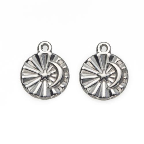 Stainless Steel Pendants, 304 Stainless Steel, Round, DIY 