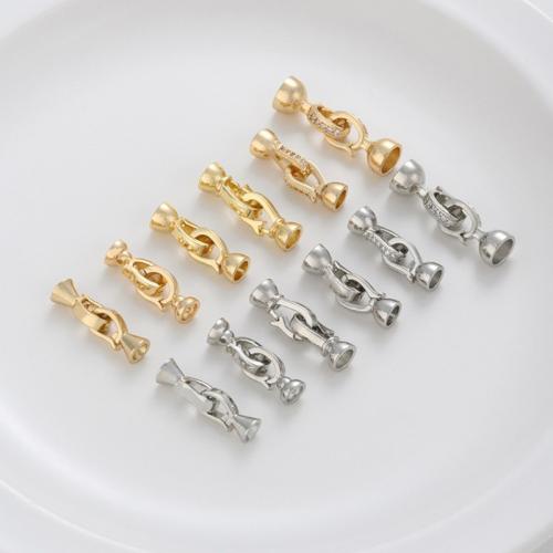laiton Fermoir, Placage, 2 pièces & DIY & styles différents pour le choix & pavé de micro zircon, plus de couleurs à choisir x6.5mm; x6.5mm; ; x5.5mm; .5x6.5; 。, Vendu par fixé