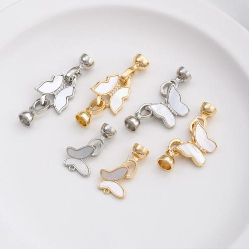 laiton Fermoir, avec coquille blanche, Placage, 2 pièces & DIY & styles différents pour le choix & pavé de micro zircon, plus de couleurs à choisir, Model Butterfly width 14mm, height 12mm, buckle total length 27mm; Model Butterfly width 17mm, height 15mm, buckle total length 40mm. Model Butterfly width 14mm, height 16mm, buckle total length 42mm., Vendu par fixé
