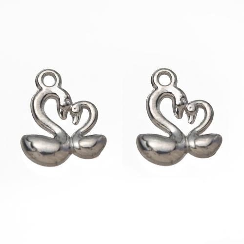 Pendentifs d'animaux en acier inoxydable , Acier inoxydable 304, cygne, DIY, plus de couleurs à choisir Vendu par PC