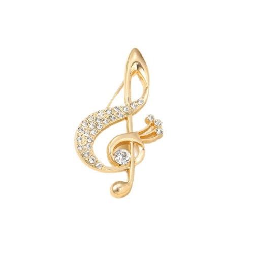Strass Zink Legierung Brosche, Zinklegierung, Musiknote, plattiert, Modeschmuck & unisex & mit Strass, keine, verkauft von PC