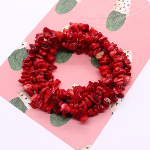 corail synthétique goutte, Irrégulière, DIY, rouge, 8mm, Vendu par brin