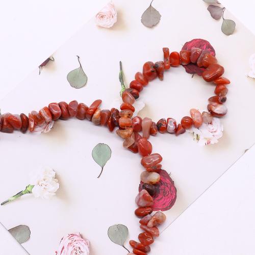 Natural Red Agate Beads, irregular, DIY, red, 8mm 