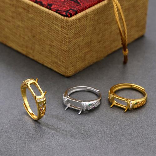 Sterling Silver Bezel Ring Base, 925 Sterling Silver, DIY & micro pave cubic zirconia [