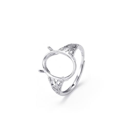 Sterling Silver Bezel Ring Base, 925 Sterling Silver, platinum plated, DIY [