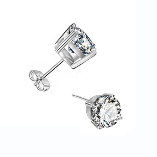Acier inoxydable 316 boucle d oreille dormeuse, Placage, normes différentes pour le choix & pavé de micro zircon & pour femme, plus de couleurs à choisir, Vendu par PC