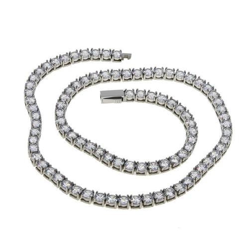 316ステンレススチール ネックレス, メッキ, ユニセックス & キュービックジルコニアのある, 無色, 売り手 パソコン