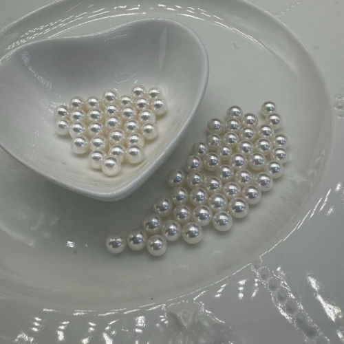 Perles nacres sans trou de culture d'eau douce, perle d'eau douce cultivée, Rond, DIY & aucun trou, blanc Vendu par PC