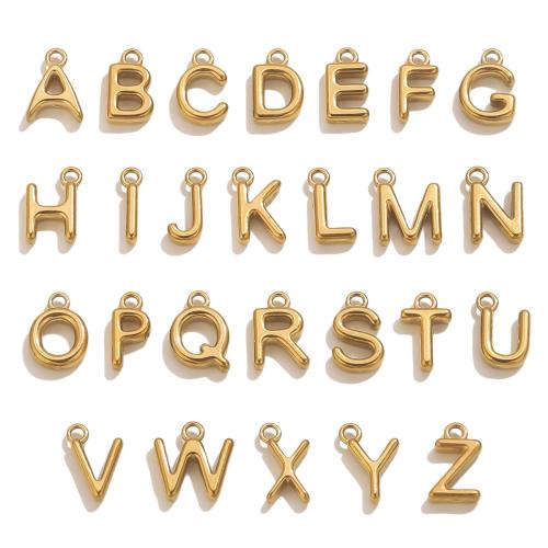 Pendentif de lettre en acier inoxydable, Acier inoxydable 304, Lettre d’alphabet, Placage, DIY & creux, plus de couleurs à choisir Vendu par sac