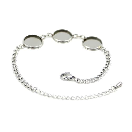 304ステンレススチール ブレスレットのパレット部品, とともに 5cm エクステンダチェーン, DIY & 異なるサイズの選択, オリジナルカラー, 長さ:17 センチ, 売り手 パソコン