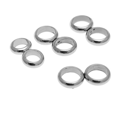 304 Stainless Steel Stoppers Ring, DIY & double-hole, original color 