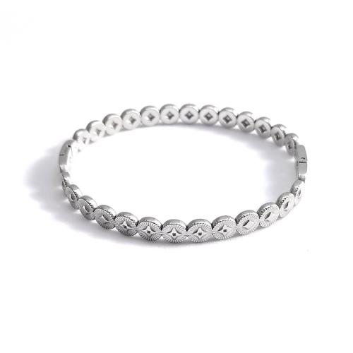 Bracelet en acier inoxydable, Acier inoxydable 304, poli, bijoux de mode & pour femme, couleur originale, Vendu par PC