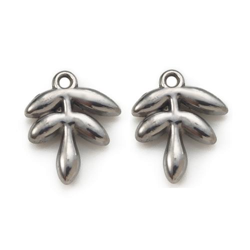 304 Stainless Steel Pendant, Leaf, DIY 