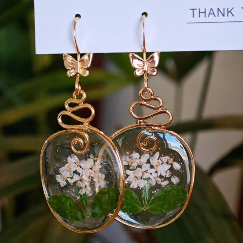 Латунь Сережка, с Сухих цветов & канифоль, ювелирные изделия моды & Женский, продается Пара