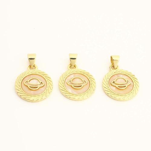 Colgantes de la joyería de cobre amarillo, metal, con Nácar, Bricolaje, dorado, Vendido por UD