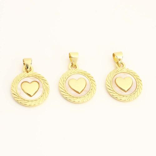 Bijoux pendentifs en laiton, avec coquille, DIY, doré, Vendu par PC