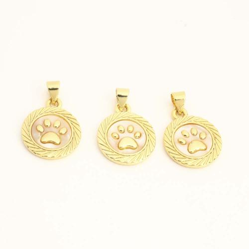 Colgantes de la joyería de cobre amarillo, metal, con Nácar, Bricolaje, dorado, Vendido por UD