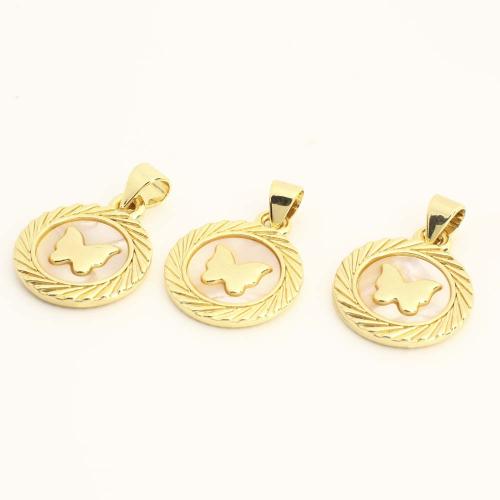 Bijoux pendentifs en laiton, avec coquille, DIY, doré, Vendu par PC