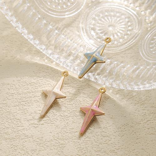 Emaille Edelstahl Anhänger, 304 Edelstahl, Kreuz, goldfarben plattiert, DIY, keine, 10PCs/Tasche, verkauft von Tasche