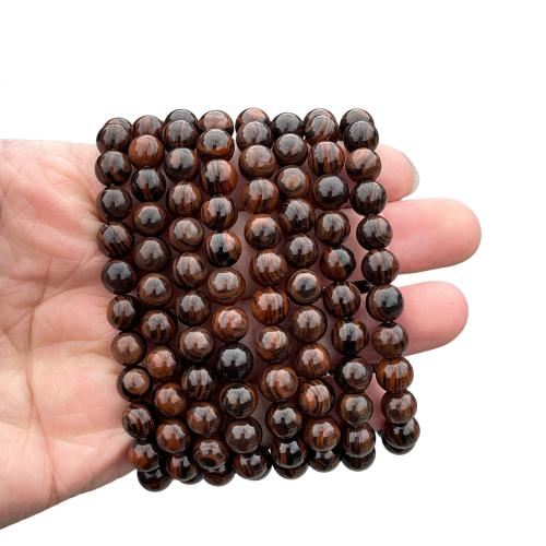 Roter Obsidian Armband, rund, Modeschmuck, gemischte Farben, verkauft von PC