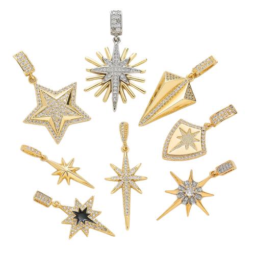 Cubique Pendentif en laiton zircon pavent, Placage, DIY & pavé de micro zircon & émail, plus de couleurs à choisir, Vendu par PC