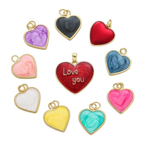 Pendentifs de Émail laiton , avec coquille blanche, coeur, Placage, DIY & émail, plus de couleurs à choisir, Vendu par PC