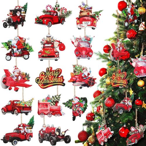 bois Décoration d’arbre de Noël, Impression, Conception de Noël, 80mm é, Vendu par fixé[