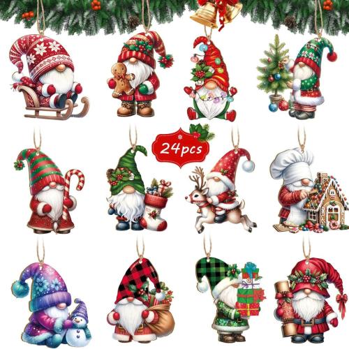 Buis Décoration d’arbre de Noël, Impression, quantité différente pour le choix, Vendu par fixé[