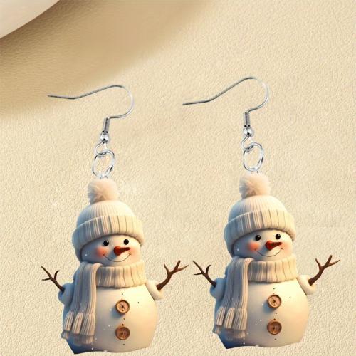 Christmas Earrings, Zinc Alloy, with Zinc Alloy, printing, Christmas Design & for woman 