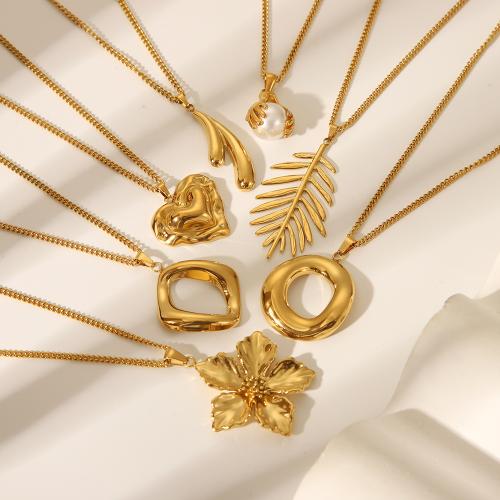 Stainless Steel Sweater Chain Necklace, 304 Stainless Steel, plated, fashion jewelry & for woman, golden 